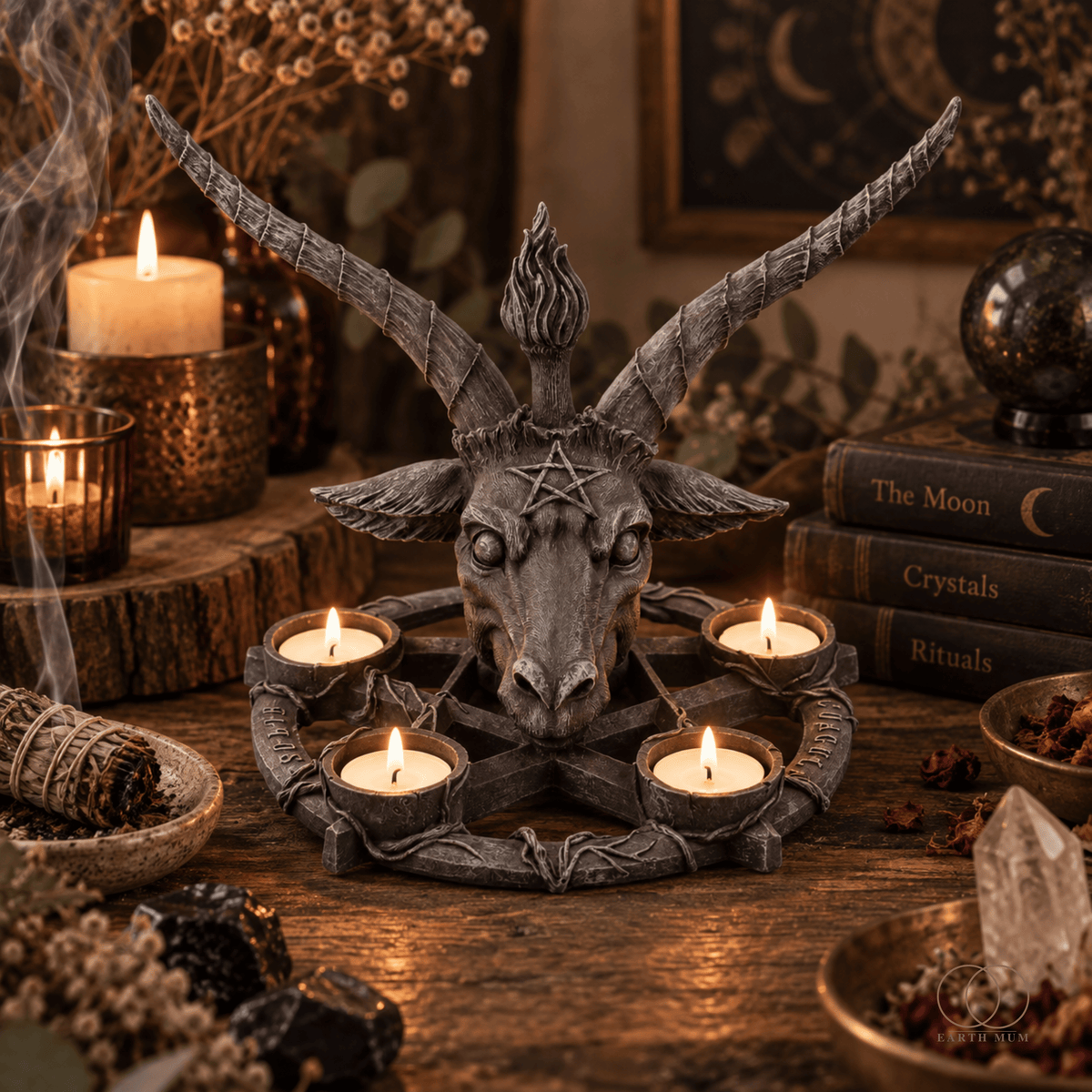 Baphomet Sabbatic Goat Deity Candle Holder 27.5cm – Nemesis Now