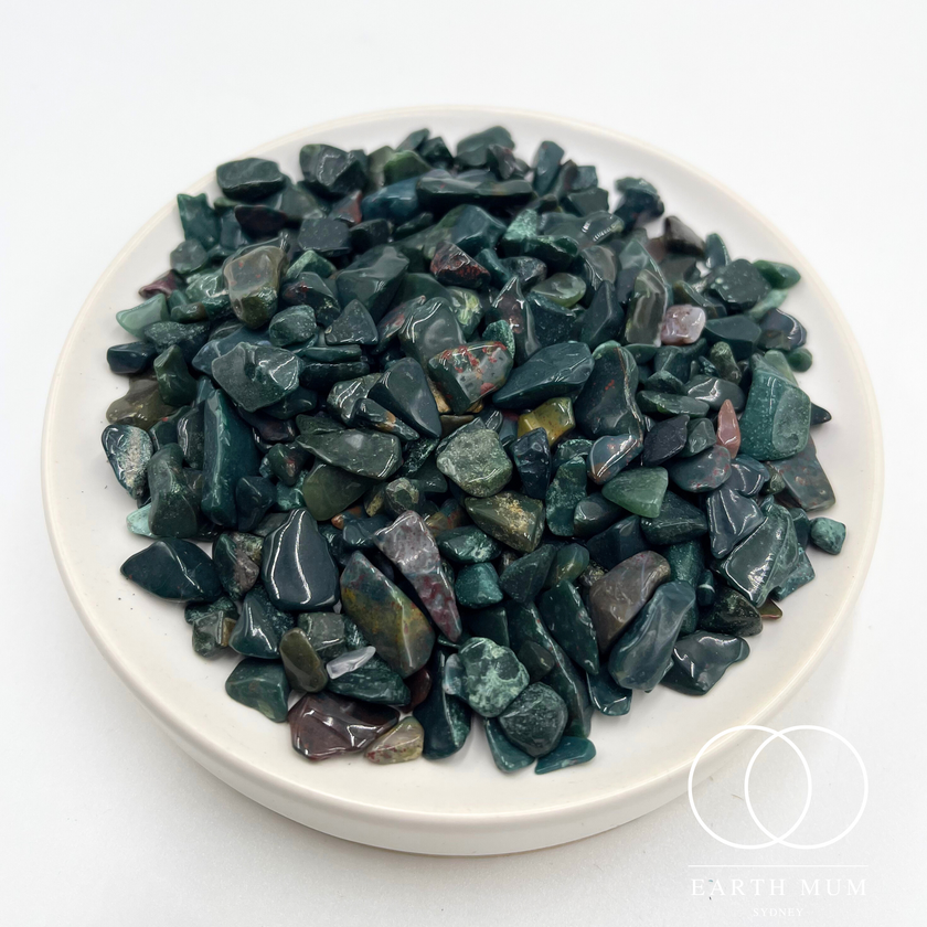 Bloodstone Natural Gemstone Chips – Raw Brazilian Crystals