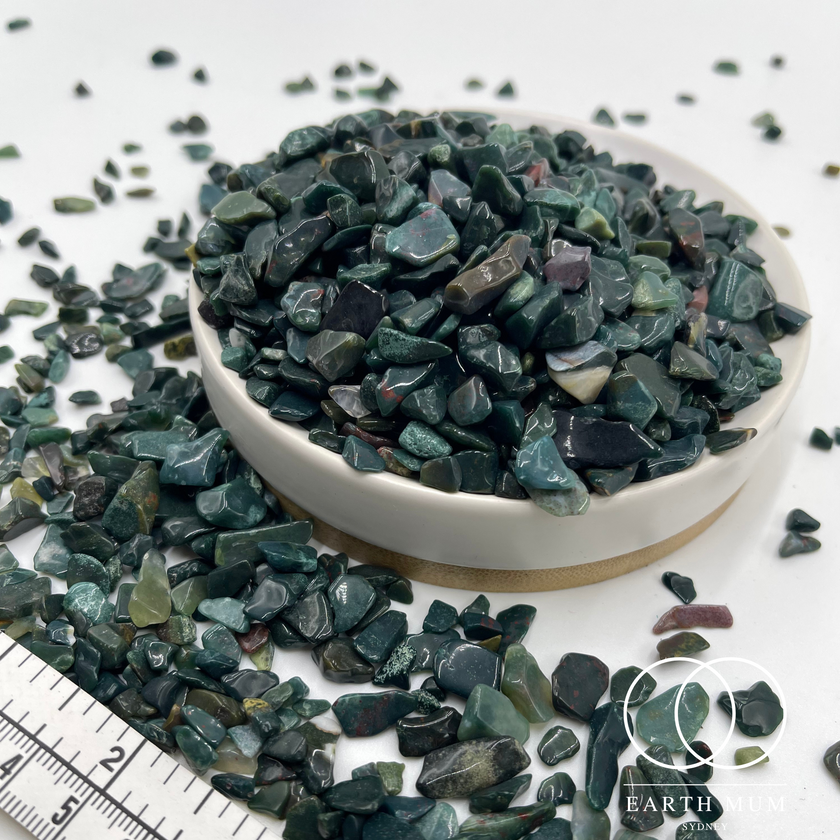 Bloodstone Natural Gemstone Chips – Raw Brazilian Crystals