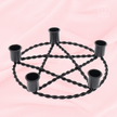 Black Pentagram Taper Candle Holder | Iron Altar Candle Holder