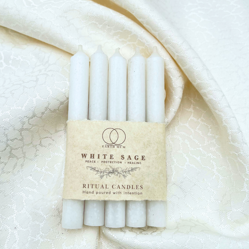 White Sage Scented Ritual Spell Candles