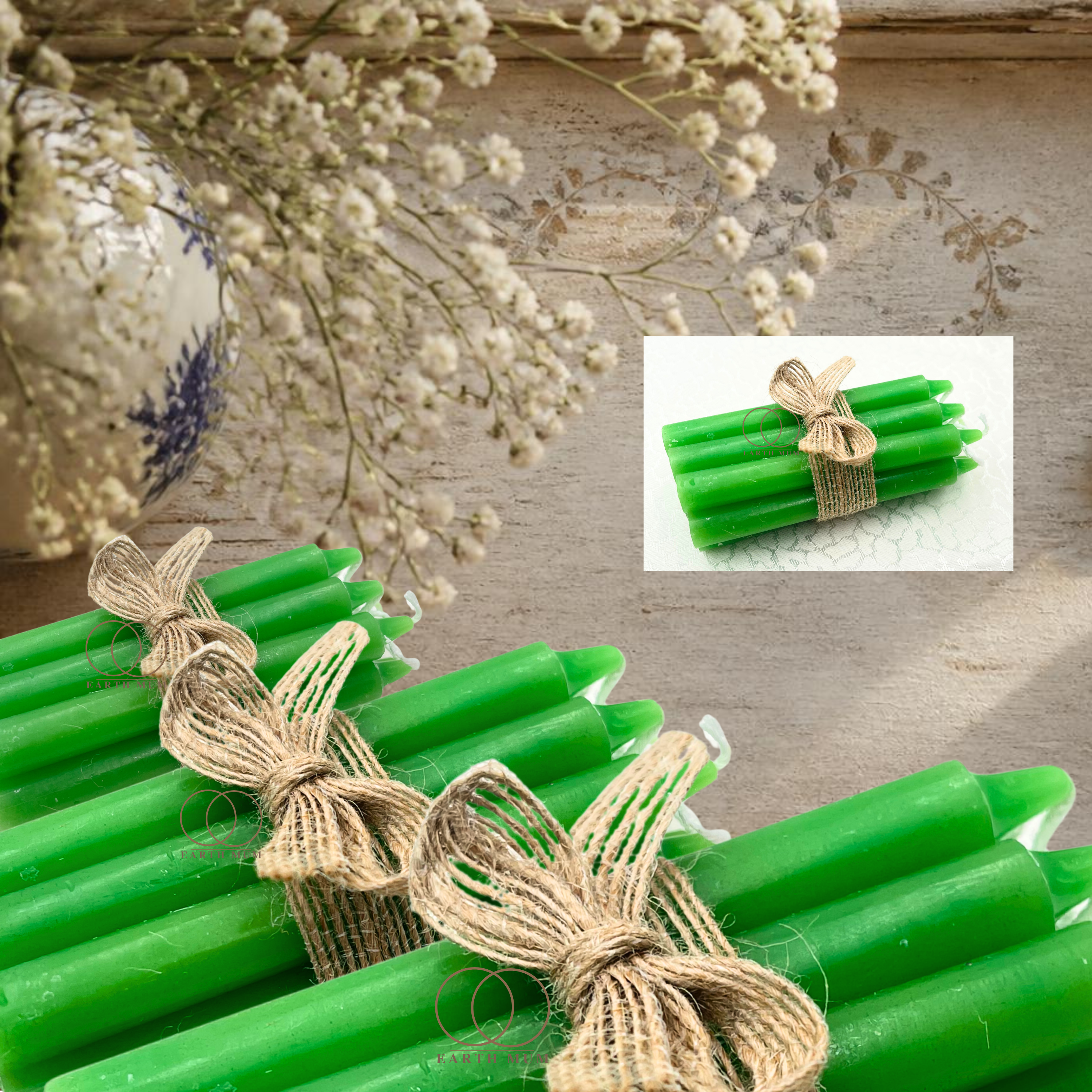 Green Mini Spell Candles – 10 Pack