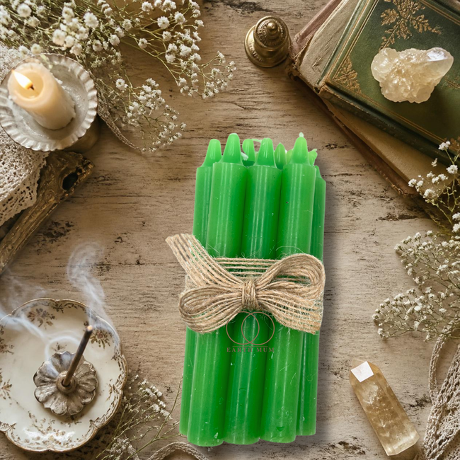 Green Mini Spell Candles – 10 Pack