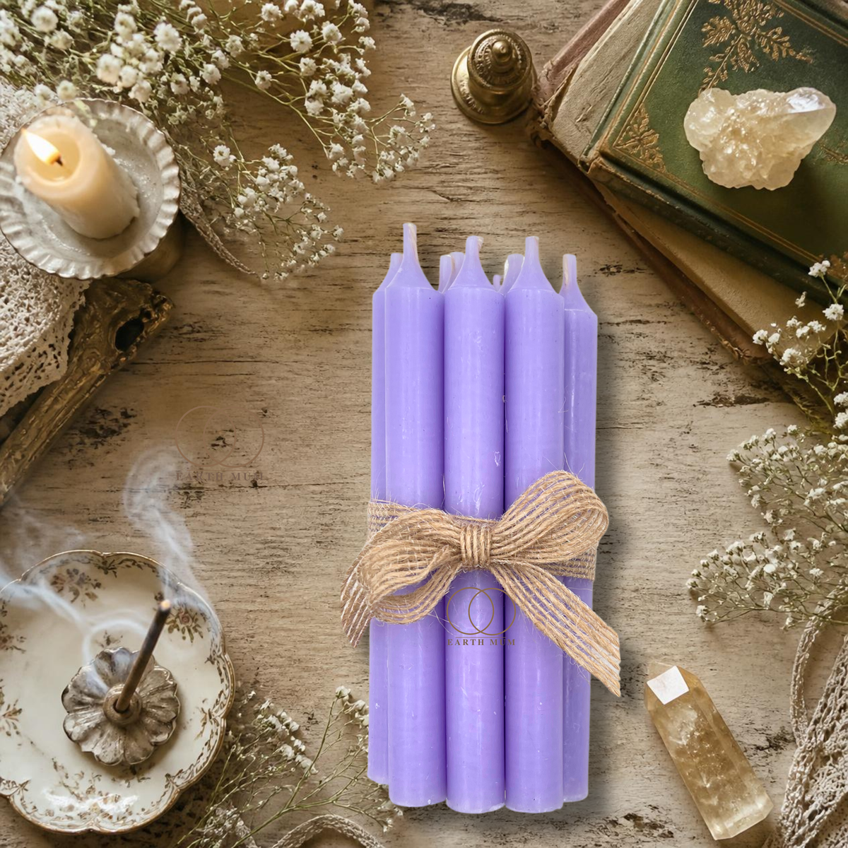 Lilac Mini Spell Candles – 10 Pack