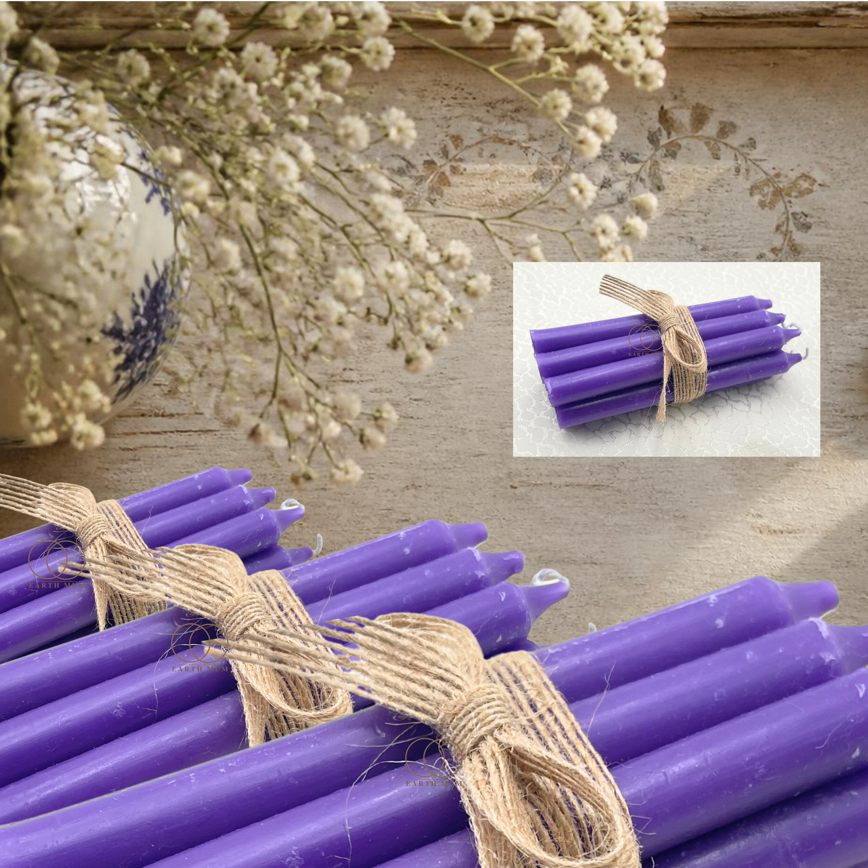 Purple Mini Spell Candles – 10 Pack