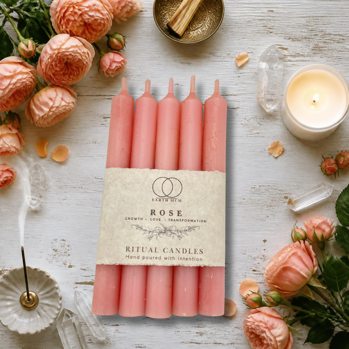 Rose Scented Ritual Spell Candles