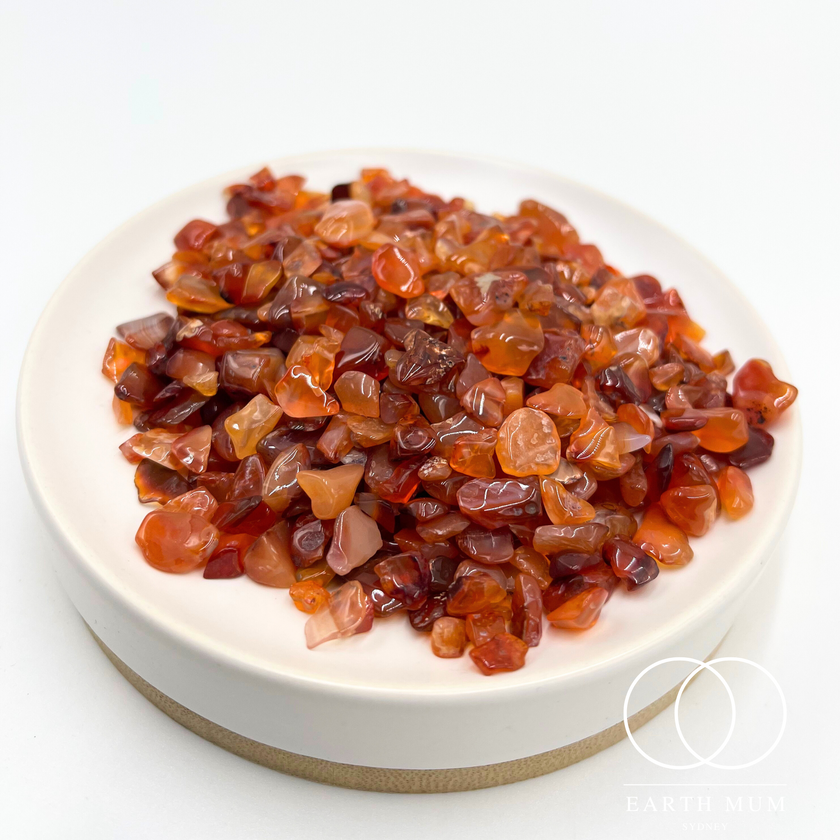 Carnelian Natural Gemstone Chips – Raw Brazilian Crystals