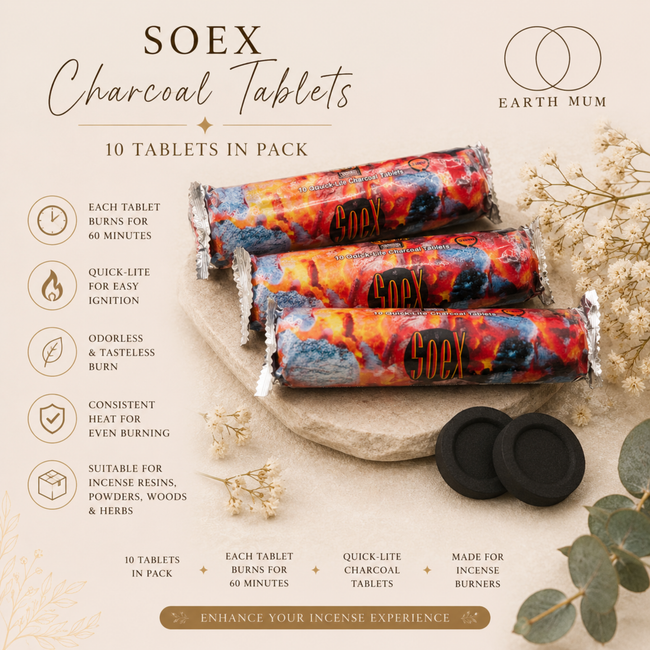 Soex Quick-Lite Charcoal Tablets – 10 Pack | Incense Resin & Herb Burning