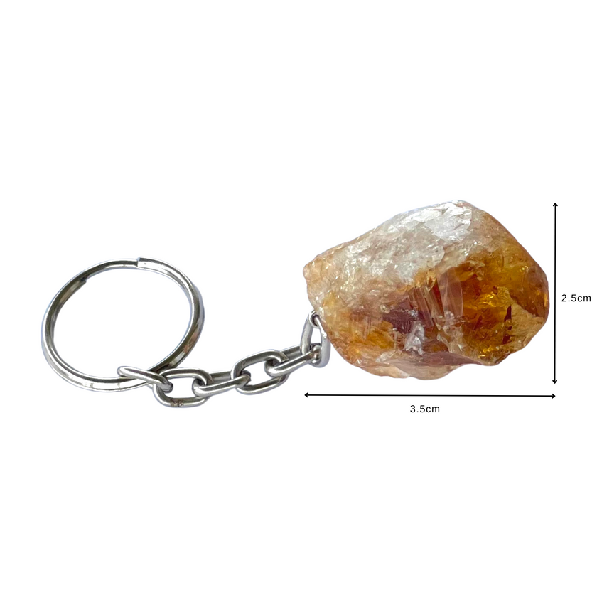 Natural Citrine Crystal Keychain | Abundance, Joy & Motivation