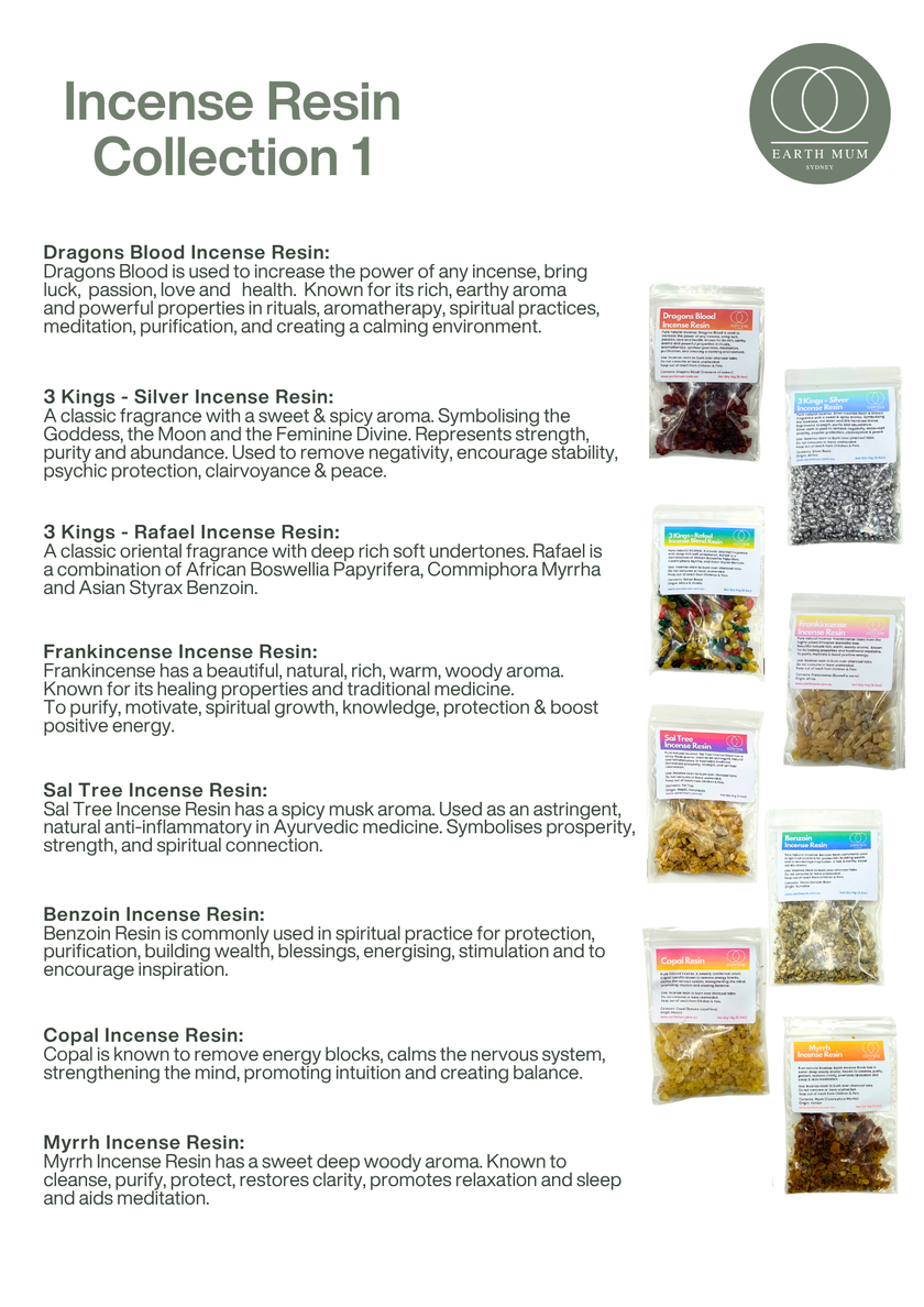 Incense Resin Sampler Pack # 1 | 8 Traditional Resins – 14g Each