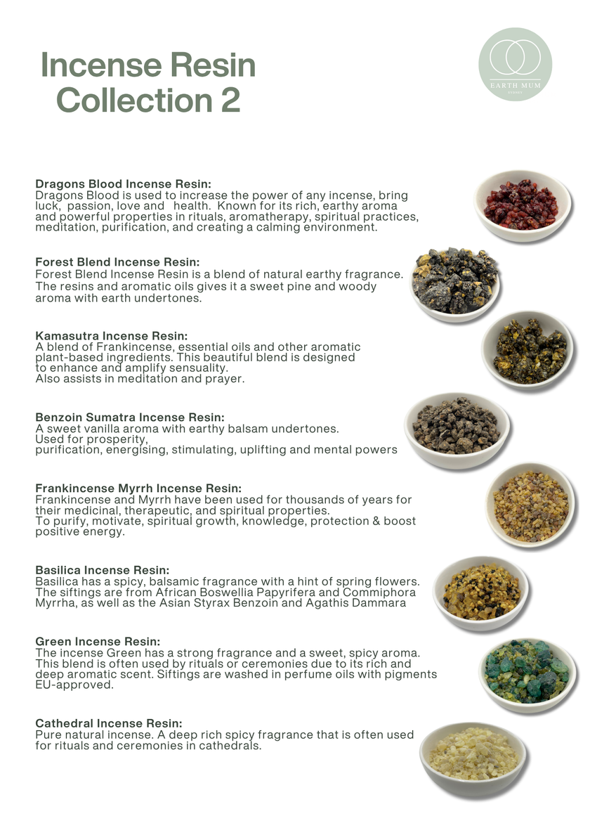 Incense Resin Sampler Pack #2 | 8 Traditional Resin Blends – 14g Each