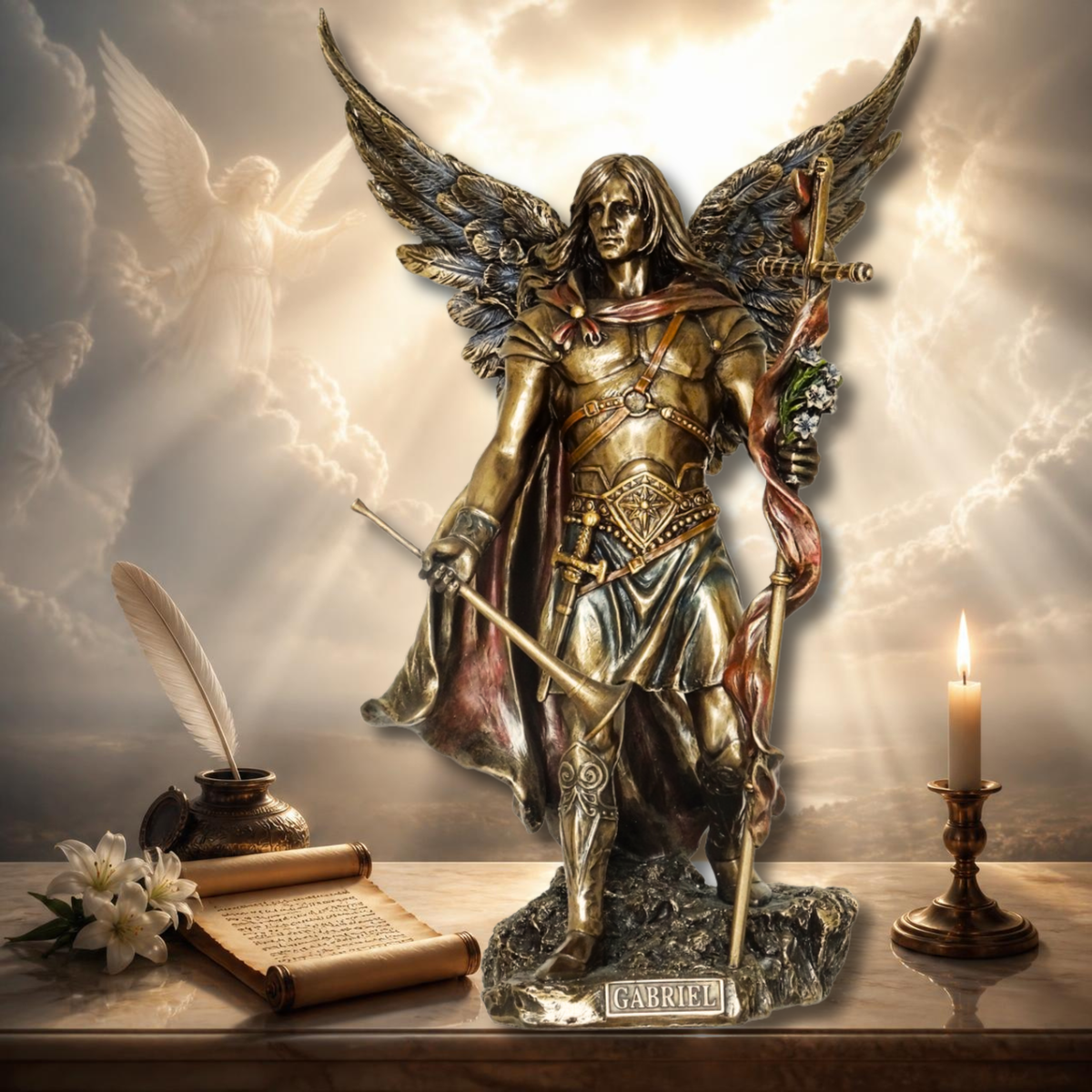 Archangel Gabriel Statue by Veronese | Cold Cast Bronze