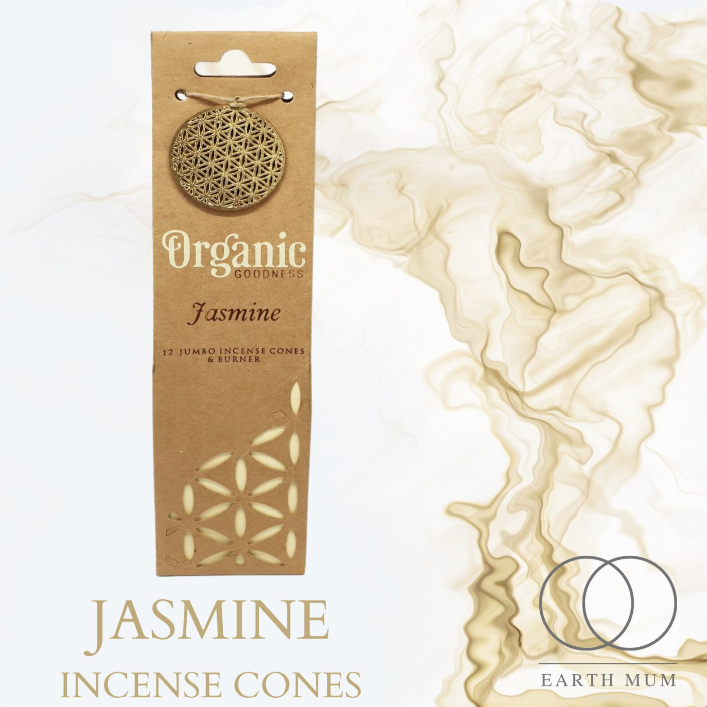 Jasmine Jumbo Incense Cones by Organic Goodness | 12 Cones