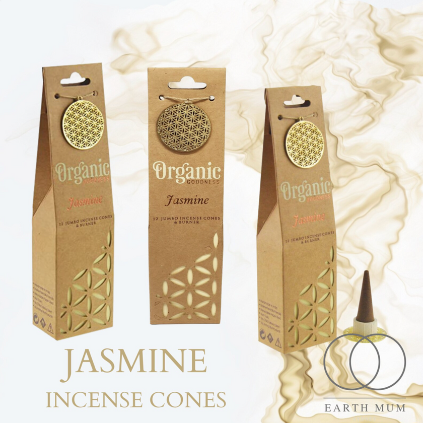 Jasmine Jumbo Incense Cones by Organic Goodness | 12 Cones