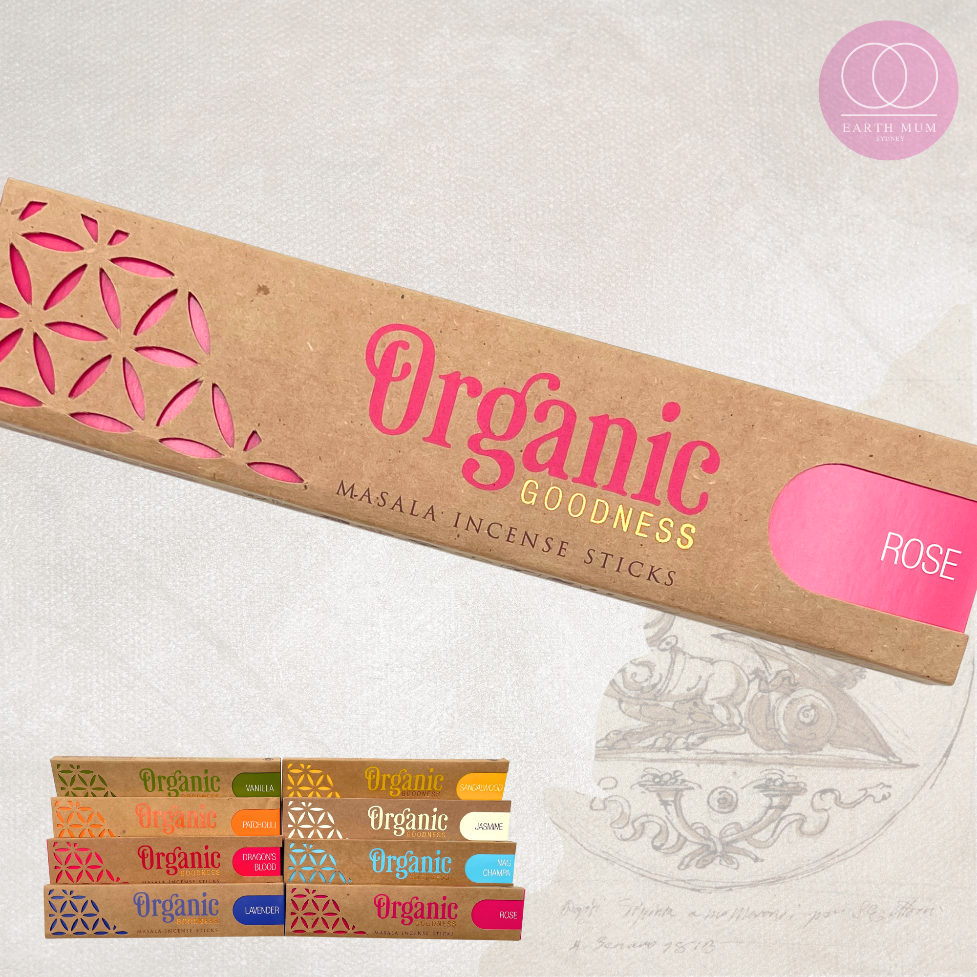 Organic Goodness Rose Masala Incense Sticks 15g
