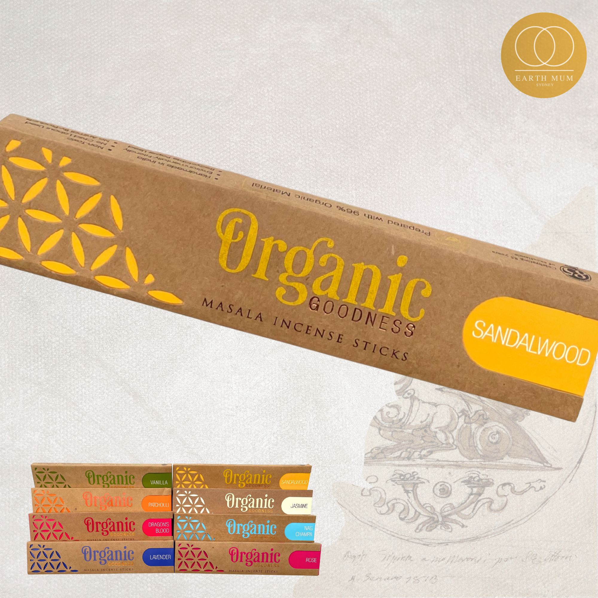 Organic Goodness Sandalwood Masala Incense Sticks 15g