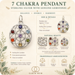 7 Chakra Sterling Silver Pendant with Genuine Gemstones