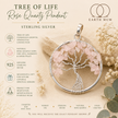 Tree of Life Rose Quartz Sterling Silver Pendant – Natural Crystal Chip Jewellery