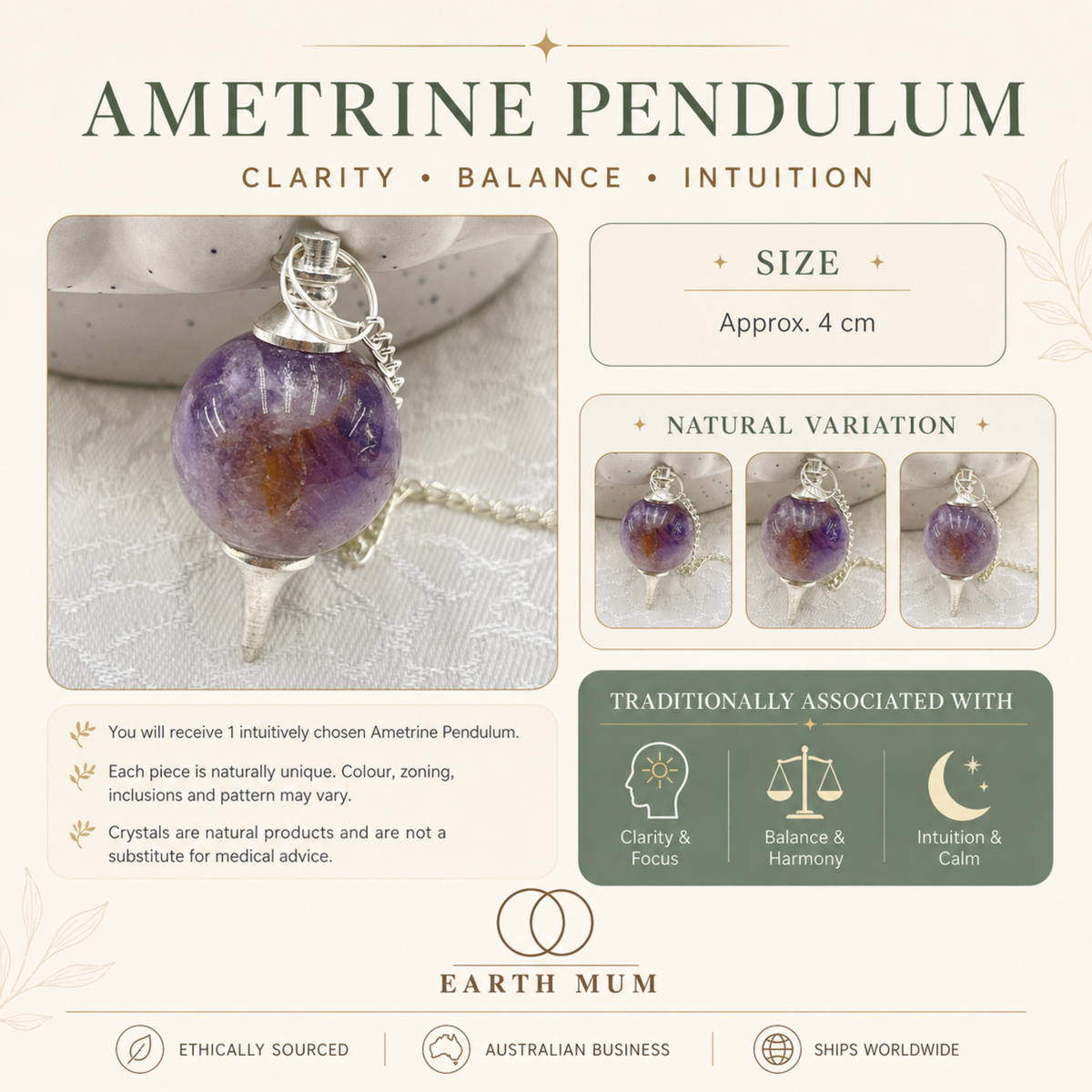 Ametrine Pendulum