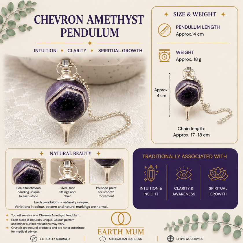 Chevron Amethyst Pendulum