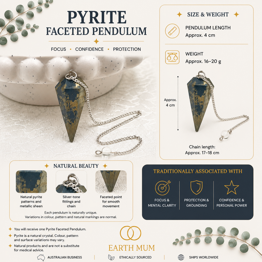 Pyrite Faceted Pendulum