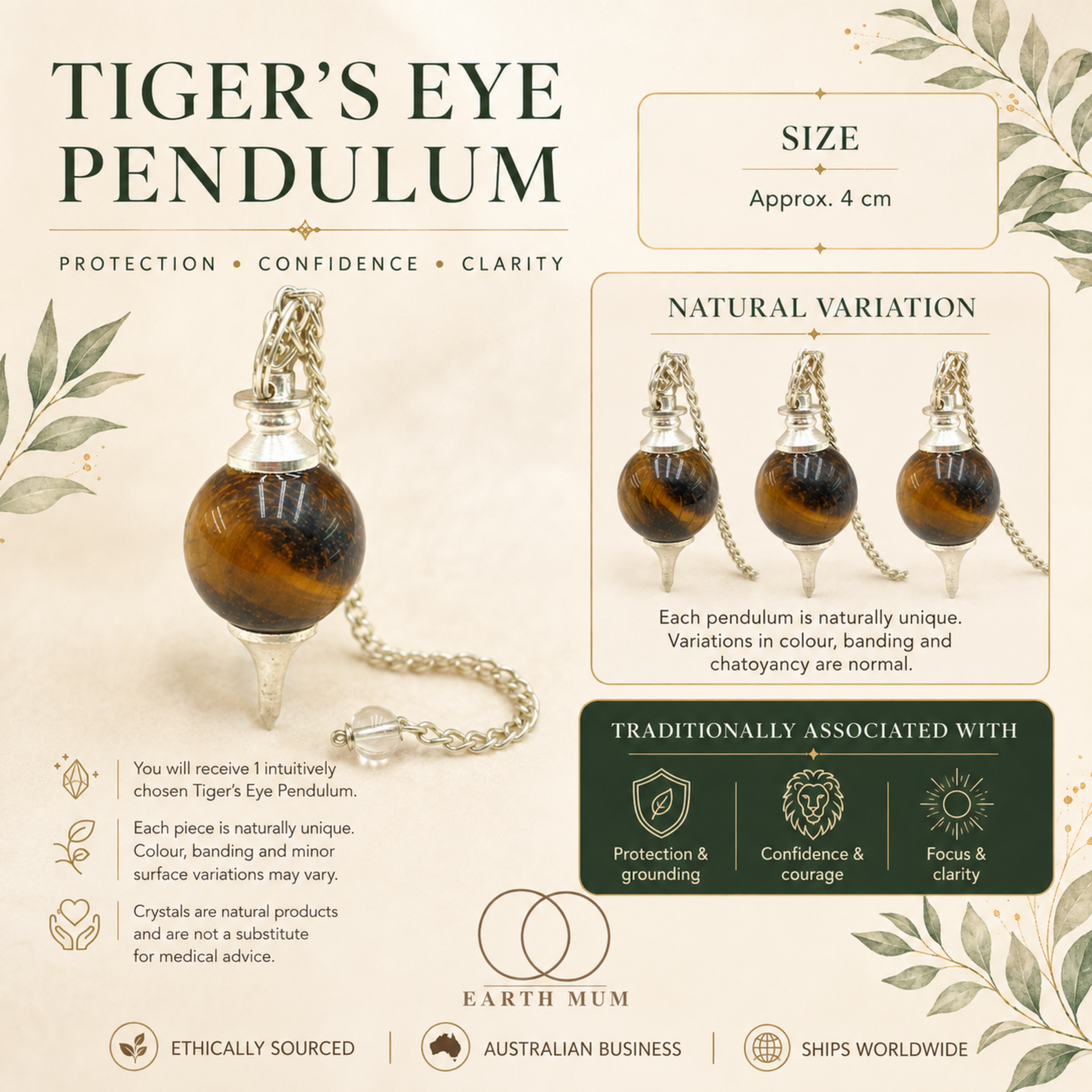 Tiger’s Eye Pendulum