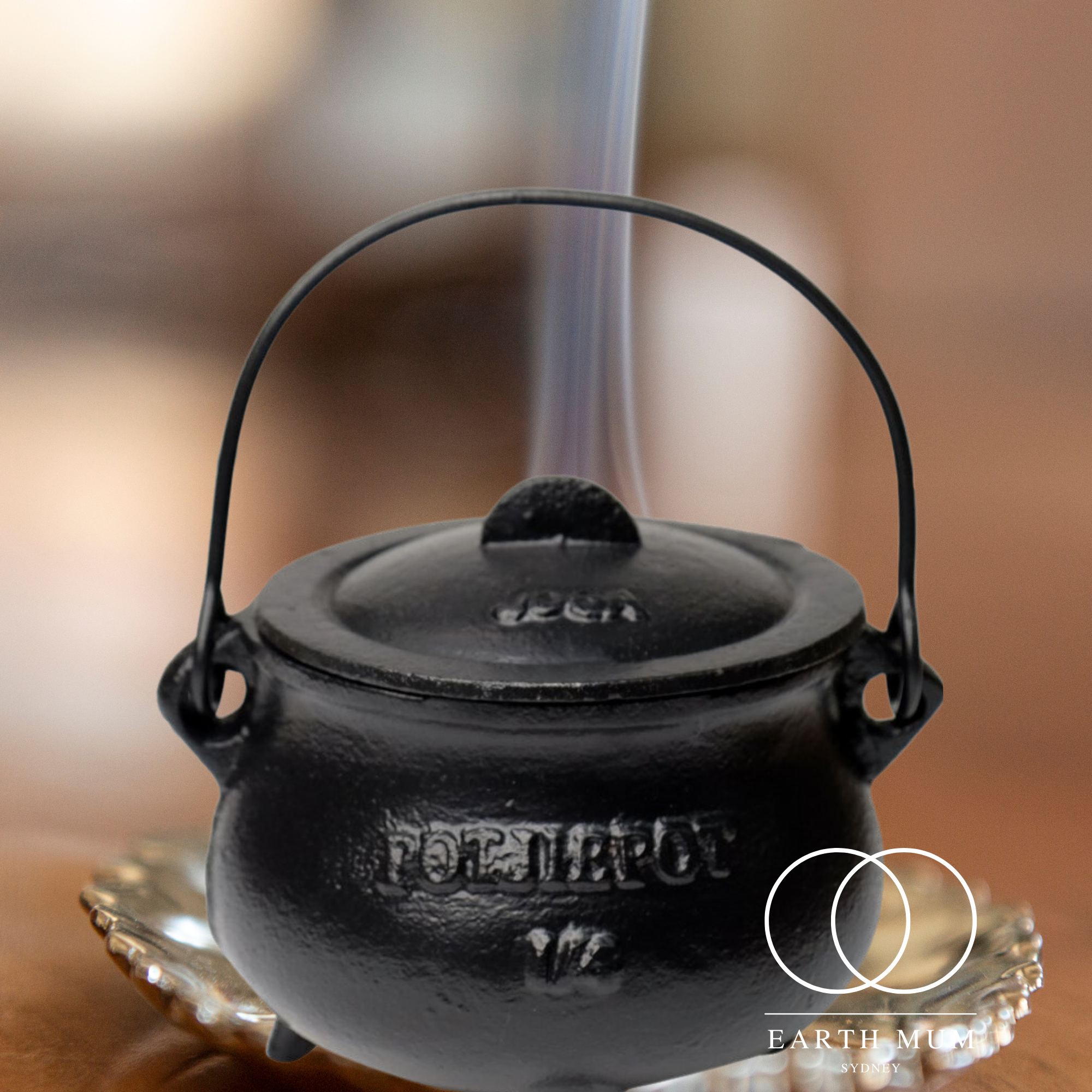 Cast Iron Cauldron Potjiepot with Lid - Ritual & Smudging Cauldron