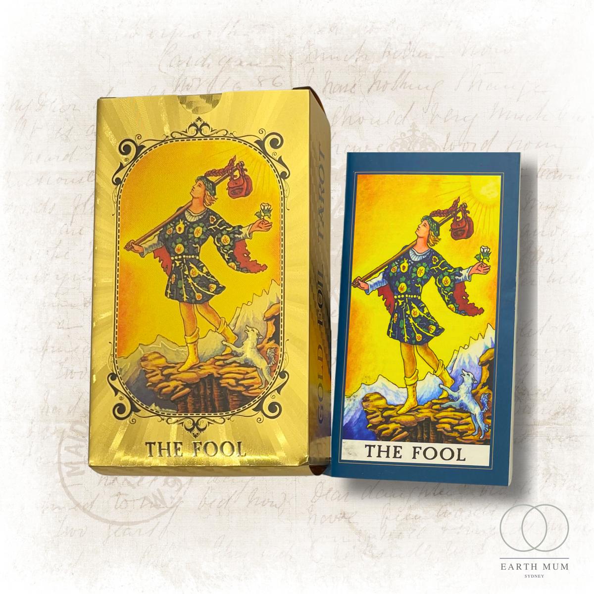 Rider Waite Gold Foil Tarot Deck – 78 Cards with Guidebook
