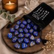 Lapis Lazuli Rune Set | 25 Piece Elder Futhark Divination Stones with Pouch