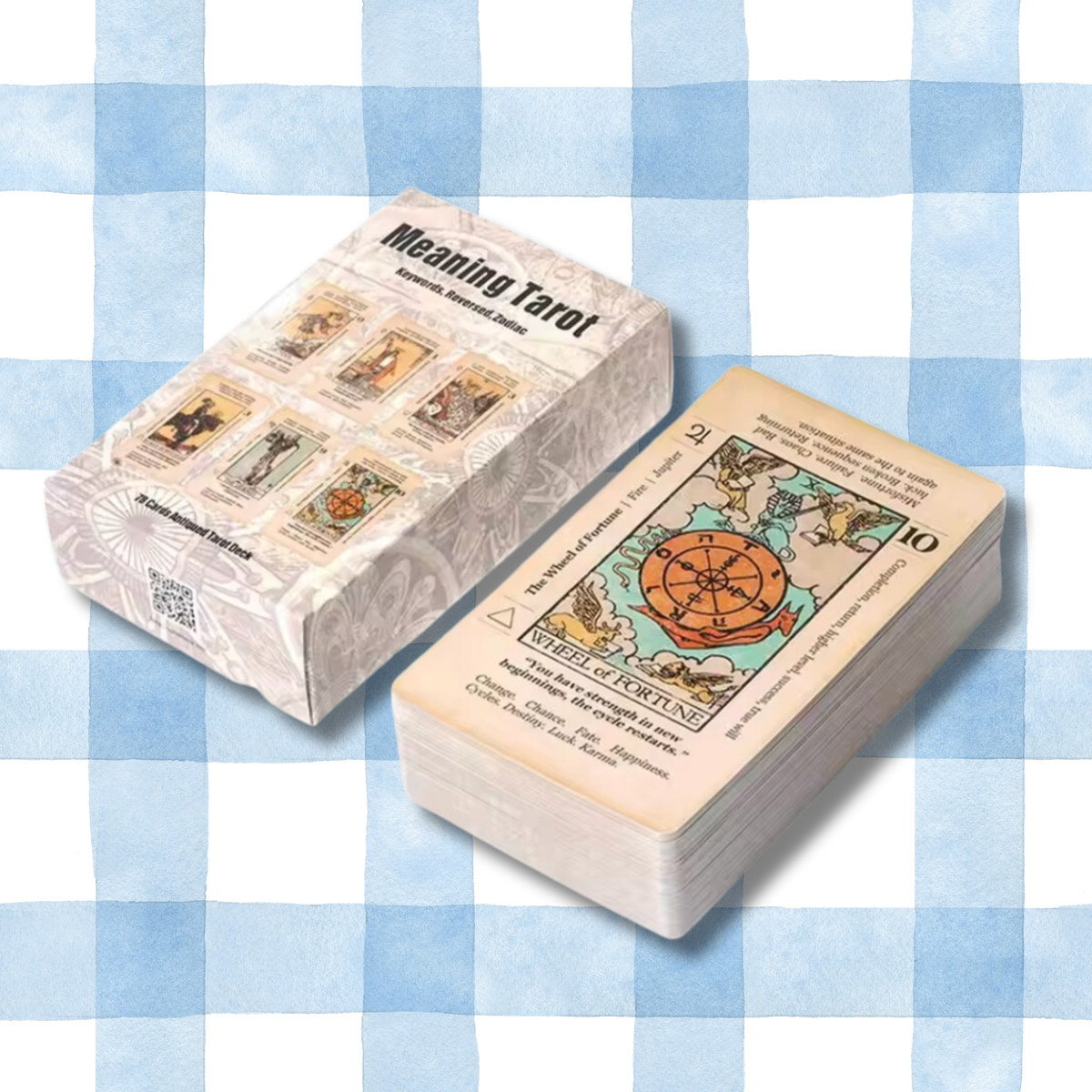 Beginner’s Meaning Tarot Deck – Rider Waite with Keywords & Velvet Pouch