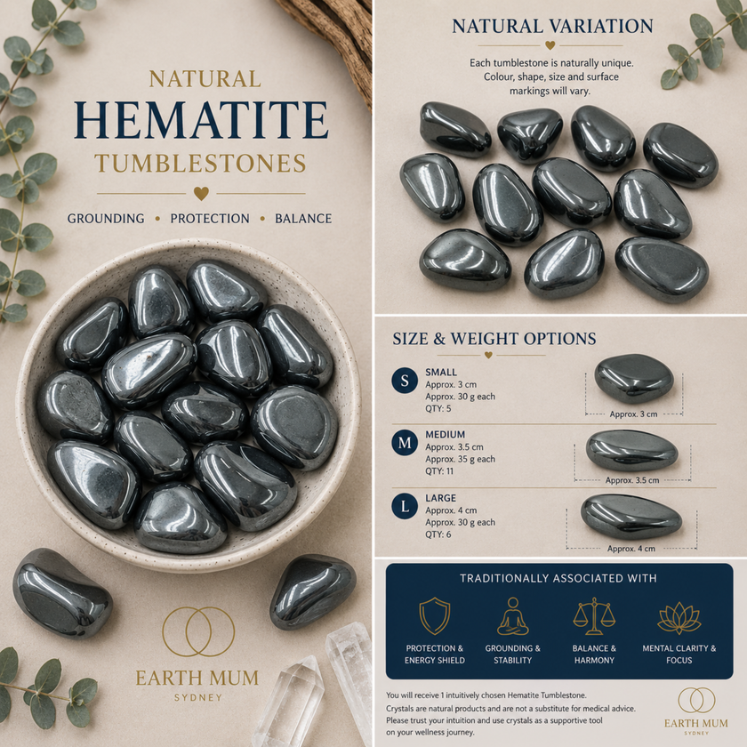 Hematite Tumblestone – Grounding, Protection & Balance