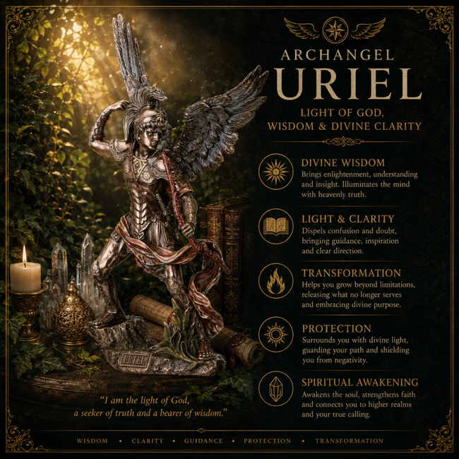 Archangel Uriel Statue by Veronese | Cold Cast Bronze