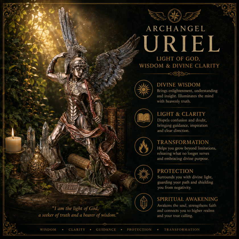 Archangel Uriel Statue by Veronese | Cold Cast Bronze