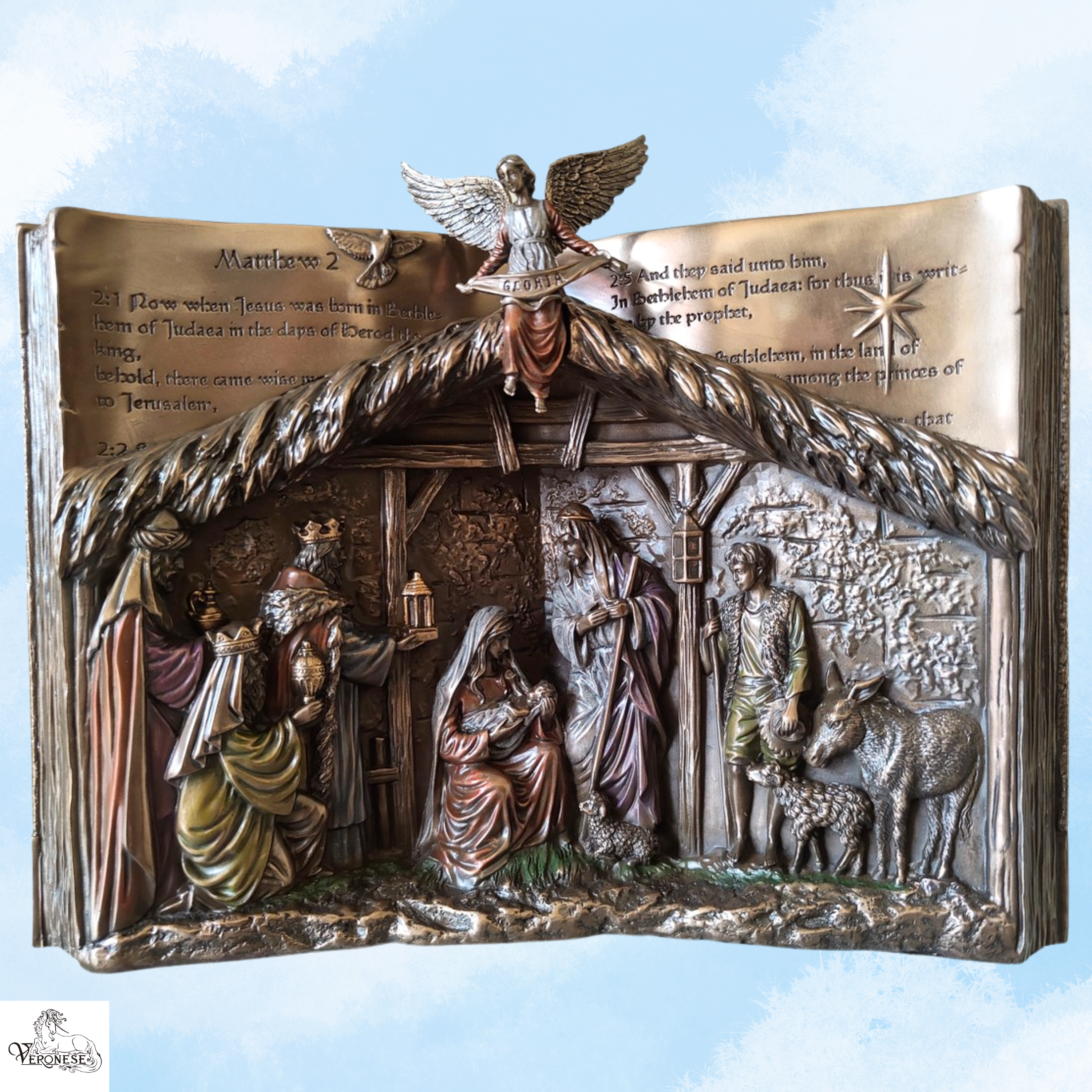 Nativity Bible Sculpture by Veronese | Cold Cast Bronze