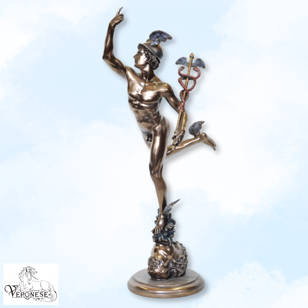 Mercury / Hermes Messenger God Statue by Veronese | Cold Cast Bronze