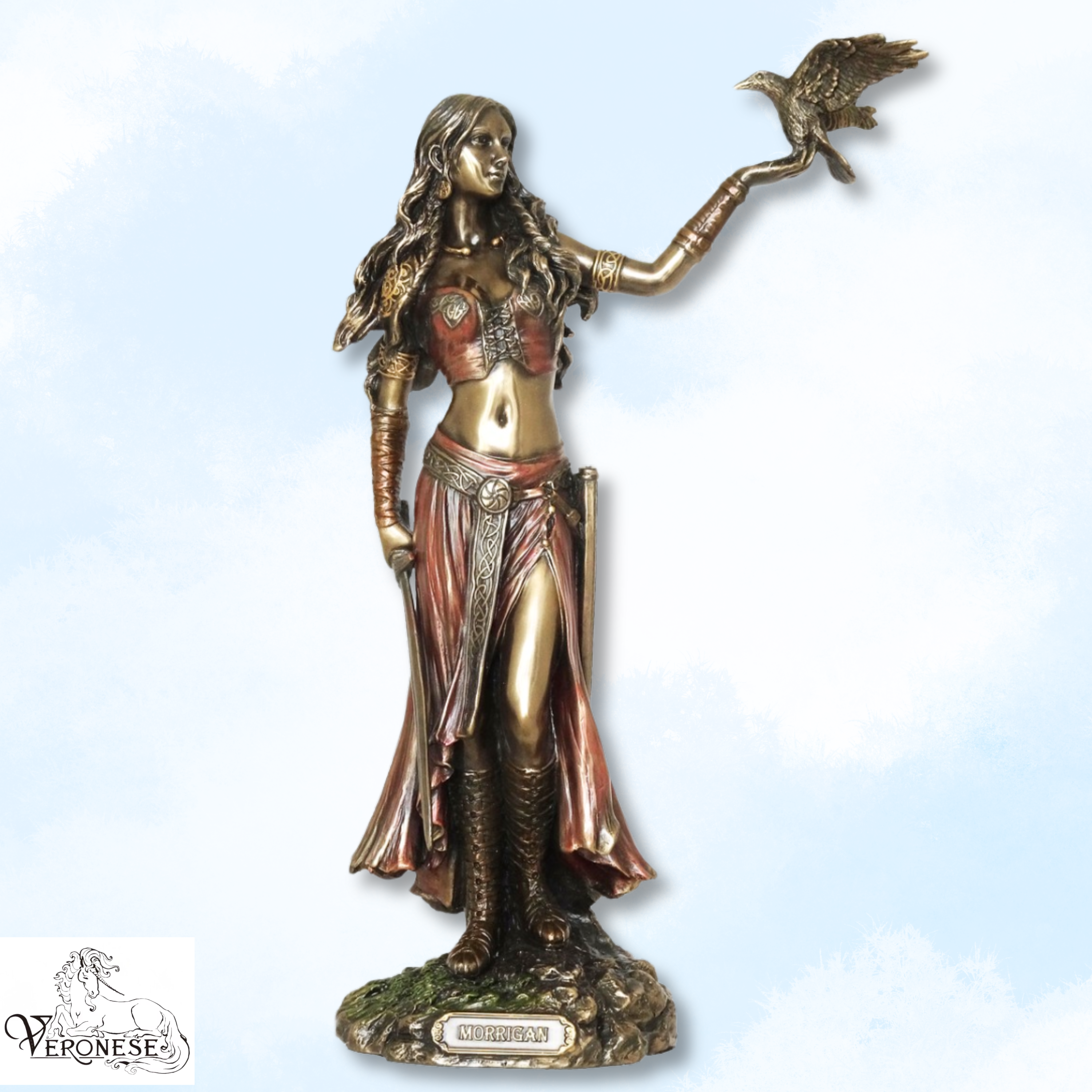 Morrígan Celtic Goddess of War, Fate & Sovereignty Statue by Veronese | Cold Cast Bronze