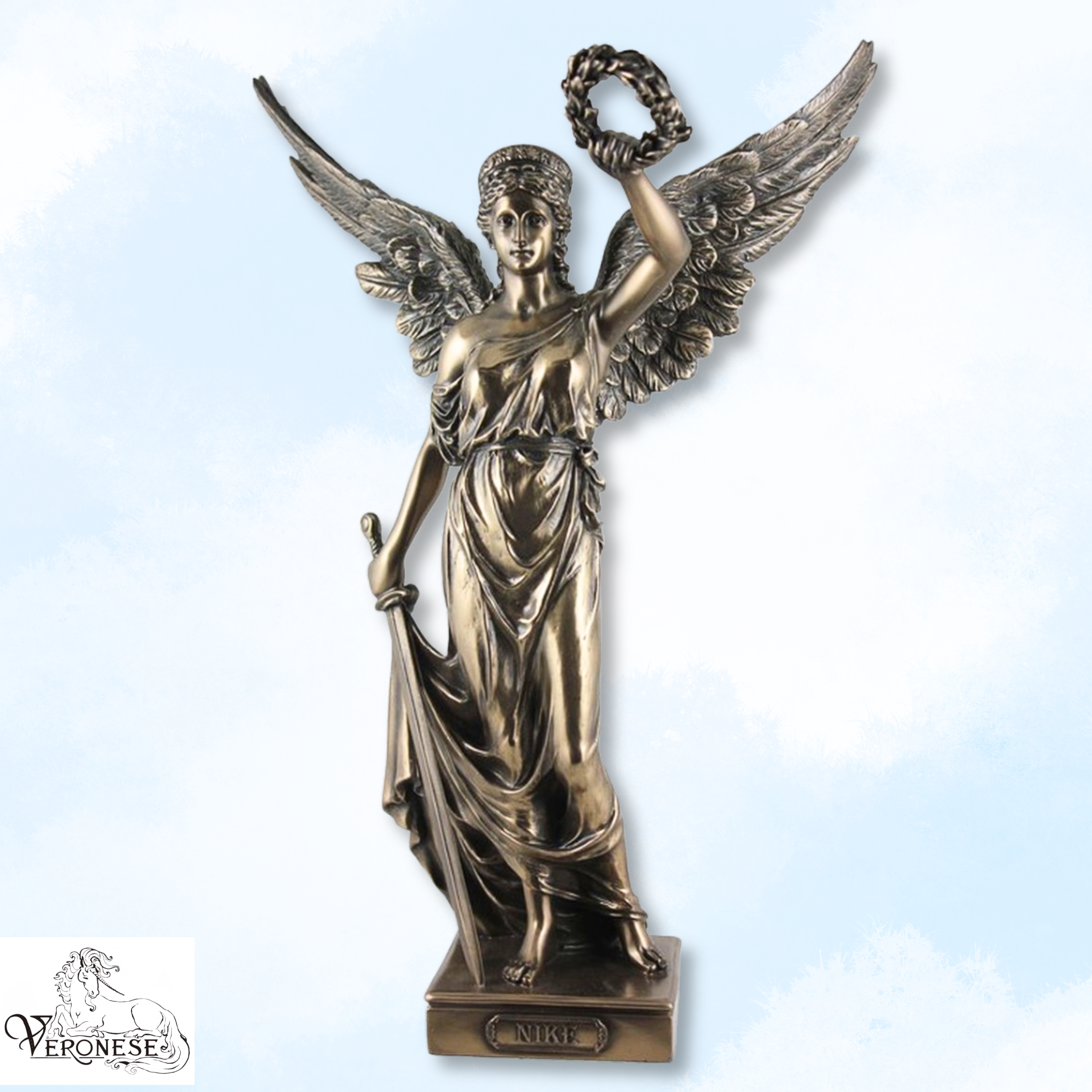 Nike Greek Goddess of Victory Statue by Veronese | Cold Cast Bronze