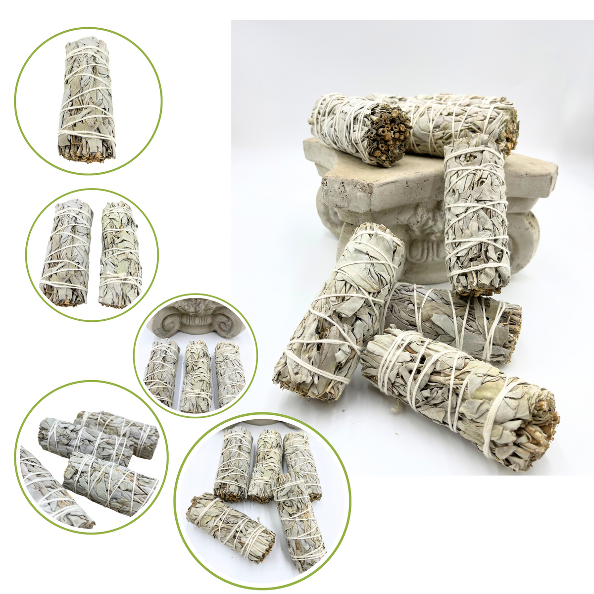 White Sage Smudge Sticks, Cleansing Wand for Yoga & Meditation, 10-12cm