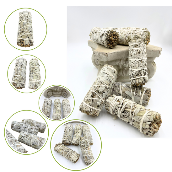 White Sage Smudge Sticks, Cleansing Wand for Yoga & Meditation, 10-12cm