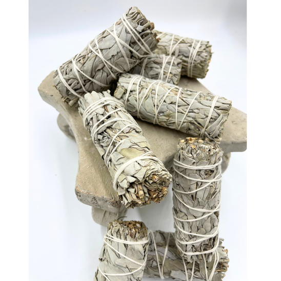 White Sage Smudge Sticks, Cleansing Wand for Yoga & Meditation, 10-12cm