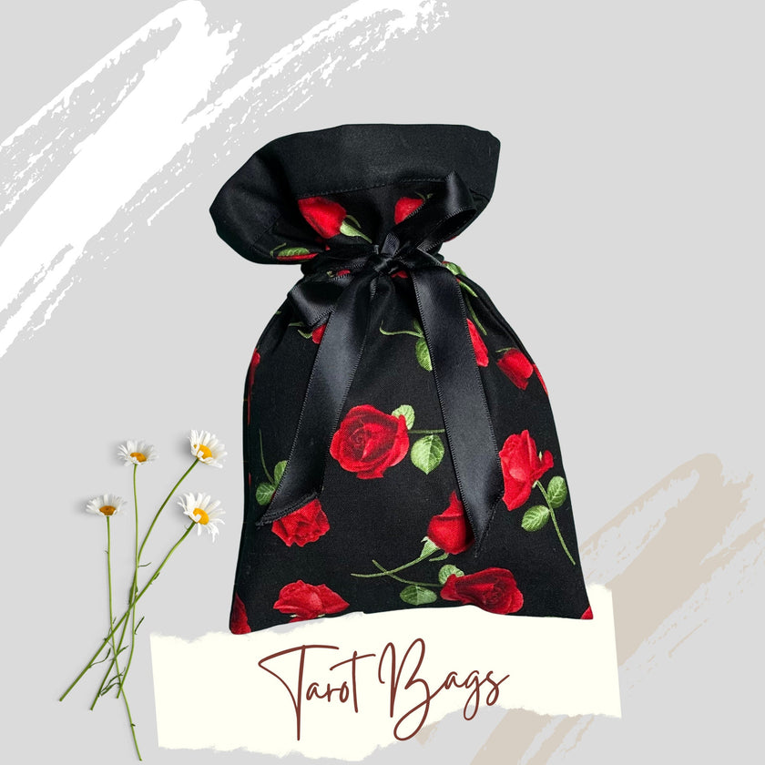 Black Red Roses Tarot Bag Oracle Pouch Roses