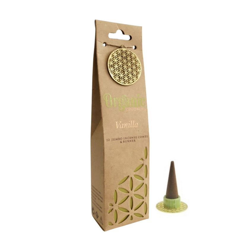 Vanilla Incense Cones Organic Goodness, smudging, meditation, cleansing