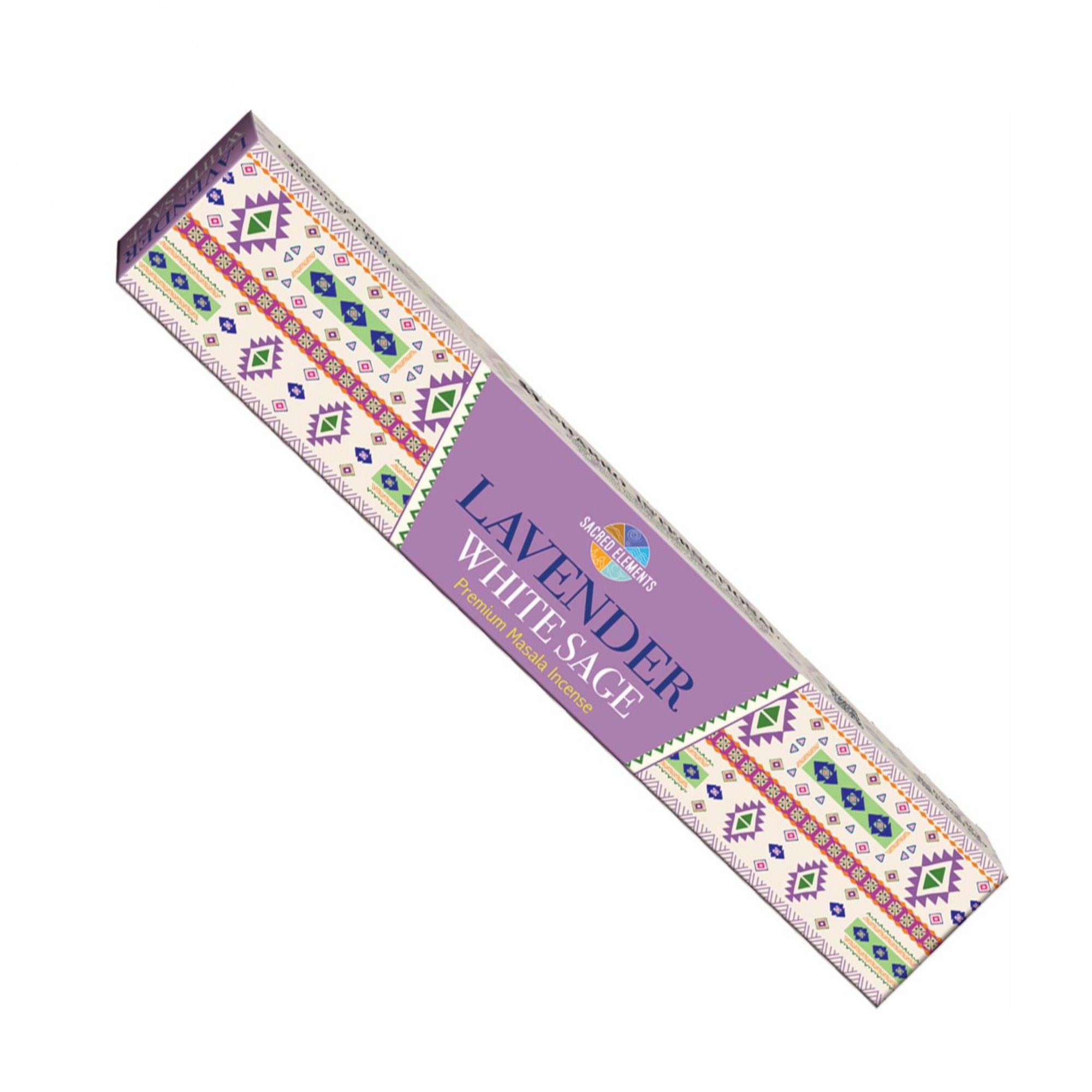 Lavender and White Sage Incense Sticks by Sacred Elements, Smudge incense Yoga Meditation Sacred Rituals Cleansing Healing Protection