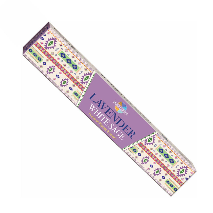 Lavender and White Sage Incense Sticks by Sacred Elements, Smudge incense Yoga Meditation Sacred Rituals Cleansing Healing Protection