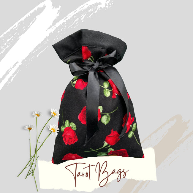 Black Red Roses Tarot Bag Oracle Pouch Roses