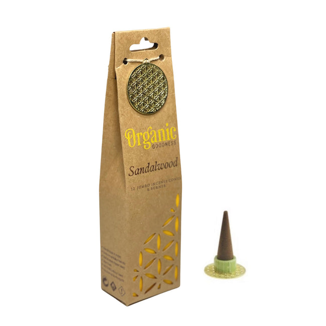 Sandalwood Incense Cones Organic Goodness, smudging, meditation, cleansing