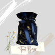 Tarot Bag Oracle Pouch Black 100% Cotton fabric Satin Ribbon Metallic Dragonflies