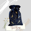 Tarot Bag Oracle Pouch Black 100% Cotton fabric Satin Ribbon Metallic Dragonflies