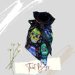Skulls Tarot Bag Oracle Pouch Candy Skulls Black 100% Cotton fabric Satin Ribbon Day of the Dead