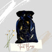 Tarot Bag Oracle Pouch Black 100% Cotton fabric Satin Ribbon Metallic Dragonflies